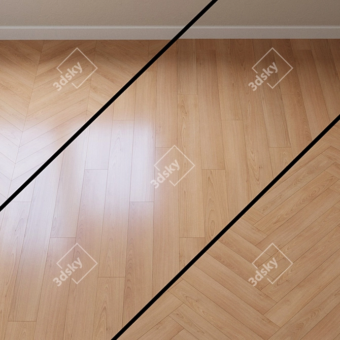 Cortona Beech Parquet: Exquisite Kahrs Flooring 3D model image 1