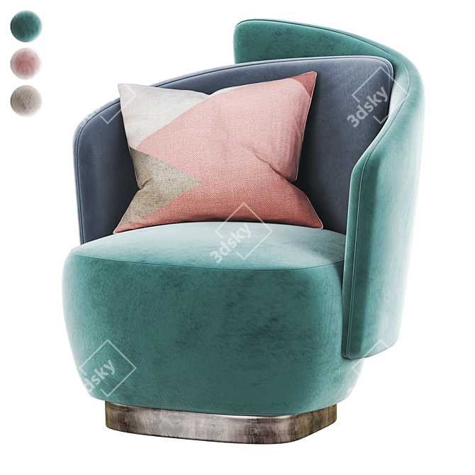 Sleek Duetto Armchair: Contemporary Comfort 3D model image 1