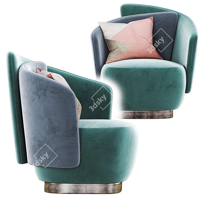 Sleek Duetto Armchair: Contemporary Comfort 3D model image 2