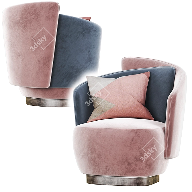 Sleek Duetto Armchair: Contemporary Comfort 3D model image 4