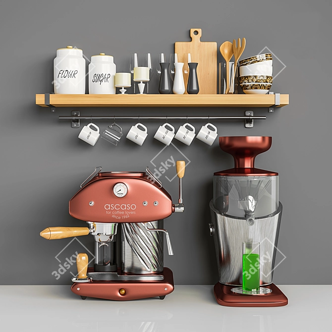 Modern Kitchen Accessory Set 3D model image 1