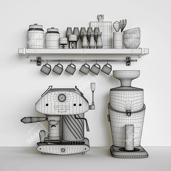Modern Kitchen Accessory Set 3D model image 3