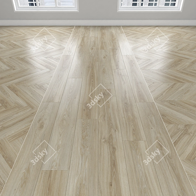 Parquet Oak: Herringbone, Linear & Chevron 3D model image 1