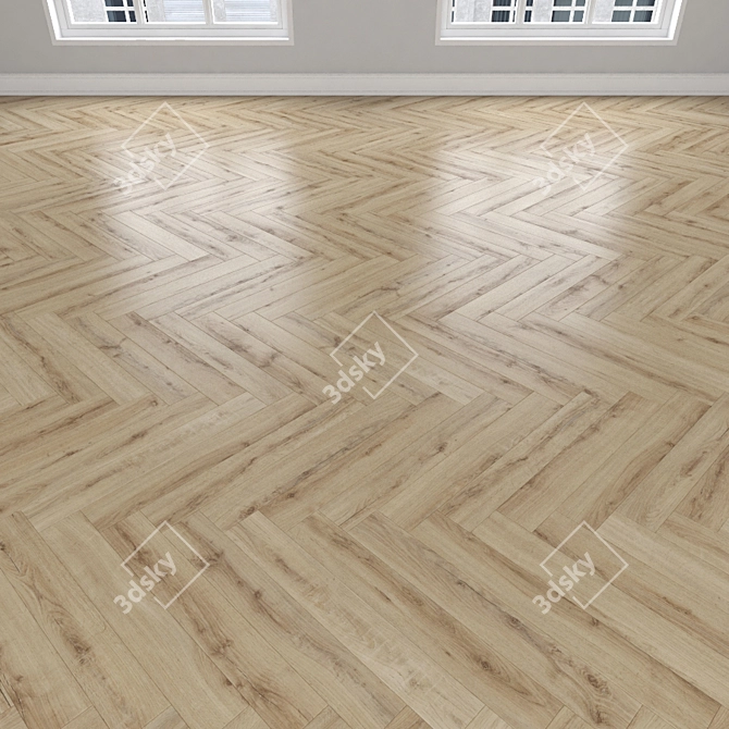 Oak Parquet Flooring | Herringbone, Linear, Chevron 3D model image 3