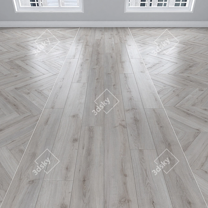 Oak Parquet: Herringbone, Linear, Chevron 3D model image 1