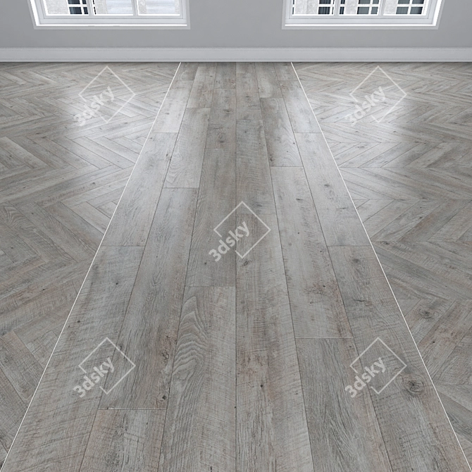 Oak Parquet: Herringbone, Linear & Chevron 3D model image 1