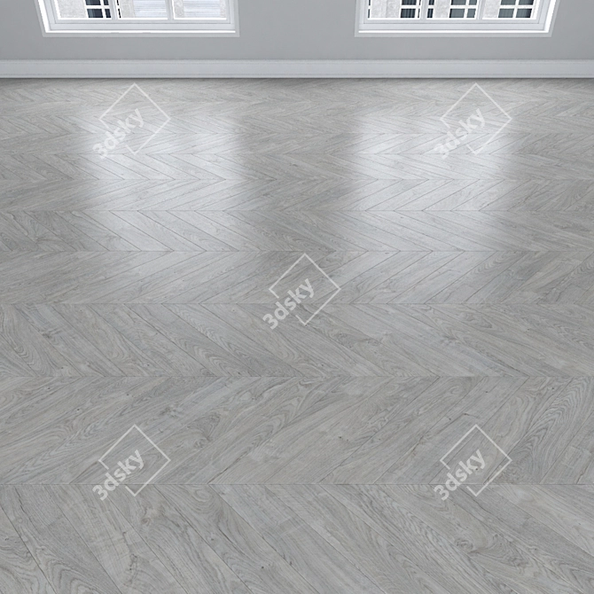 Oak Parquet Flooring: Herringbone, Linear, Chevron 3D model image 4