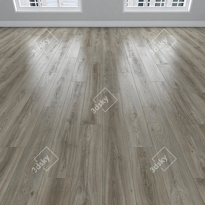 Parquet Oak: Herringbone, Linear, Chevron 3D model image 2