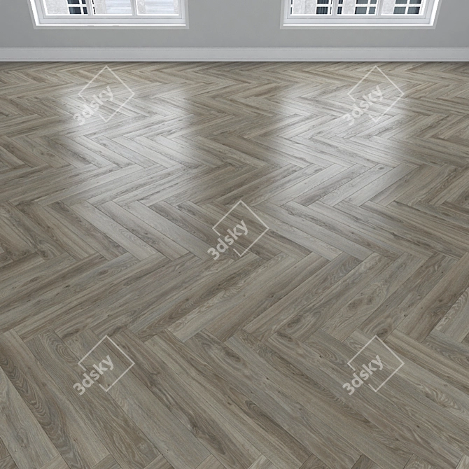 Parquet Oak: Herringbone, Linear, Chevron 3D model image 3