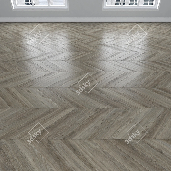 Parquet Oak: Herringbone, Linear, Chevron 3D model image 4