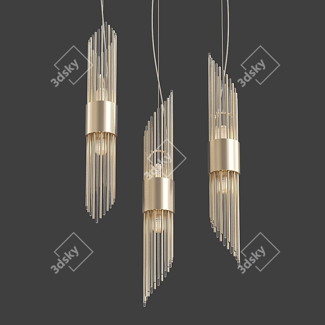 Art Deco Hanging Pendant Light 3D model image 1