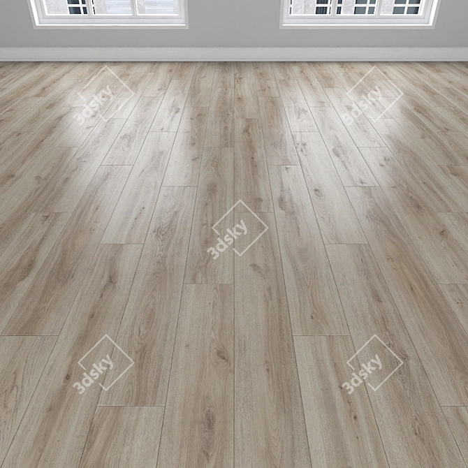 Oak Parquet Flooring: Herringbone, Linear & Chevron 3D model image 2