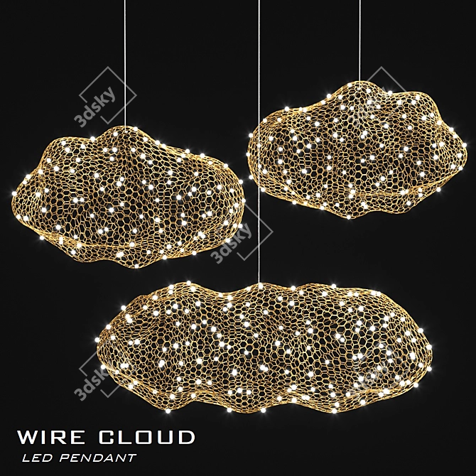 Luminous Cloud Pendant Light 3D model image 3