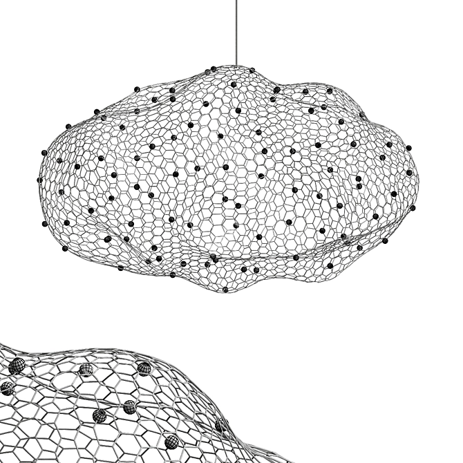 Luminous Cloud Pendant Light 3D model image 2