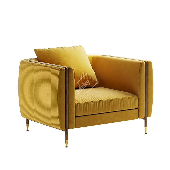 Barlow Armchair: Stylish Comfort for Your Home 3D model image 1