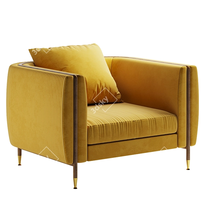 Barlow Armchair: Stylish Comfort for Your Home 3D model image 6