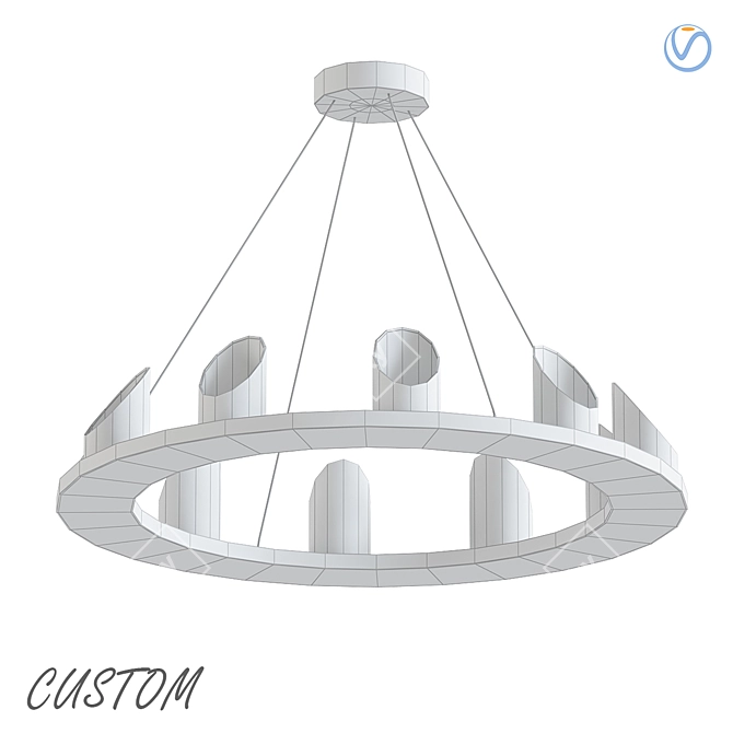 Modern 3D Custom Chandelier 3D model image 2