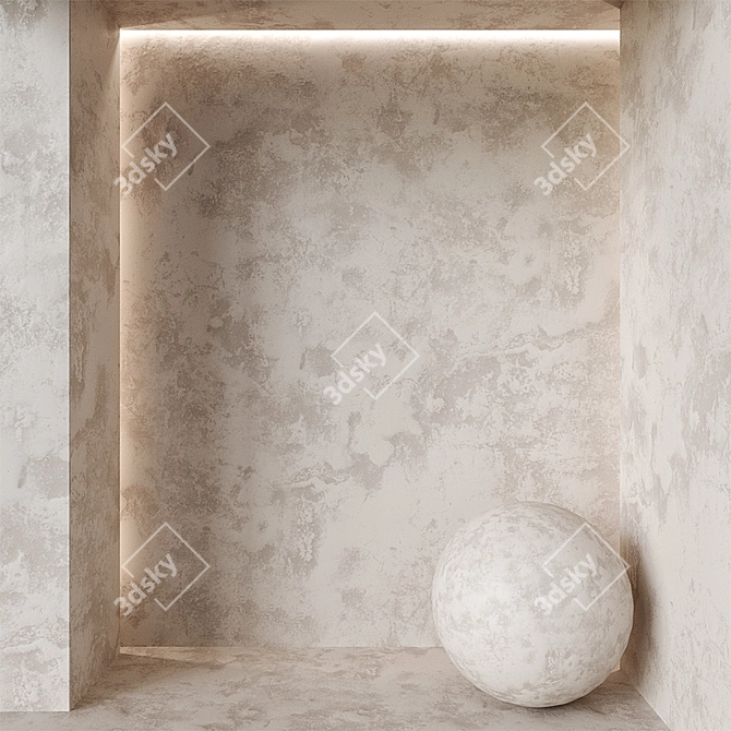 Elegant Plaster Texture Bundle 3D model image 1