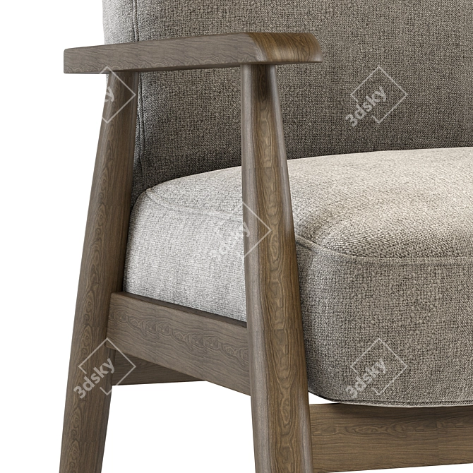 Modern Wood Frame Accent Chair 3D model image 3