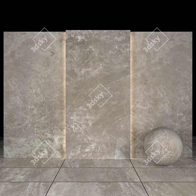 Savoia Gray Marble: Versatile Textured Tiles 3D model image 2