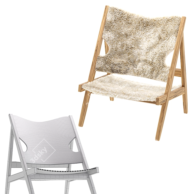 Menu Knitting Beige Lounge Chair 3D model image 5