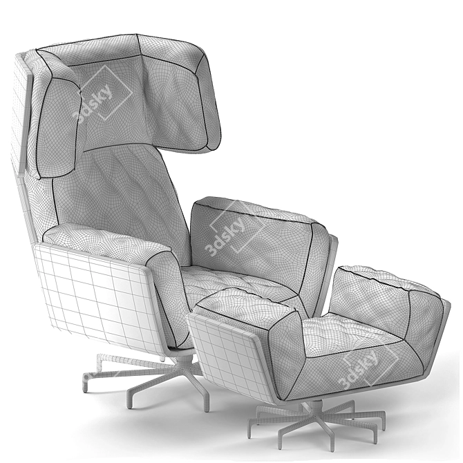 Elevate Your Comfort with HOMEDIT Wing-Lounge Chair 3D model image 5