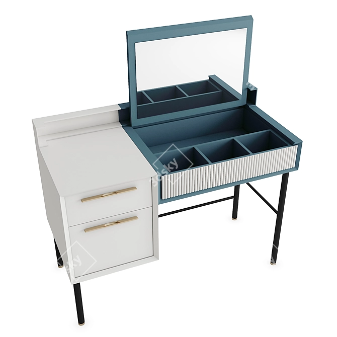 Modern White Dressing Table 3D model image 1