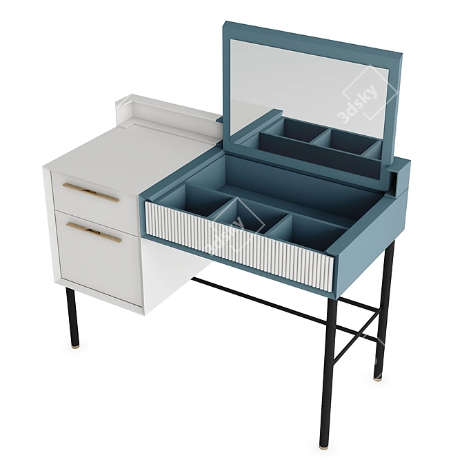 Modern White Dressing Table 3D model image 2