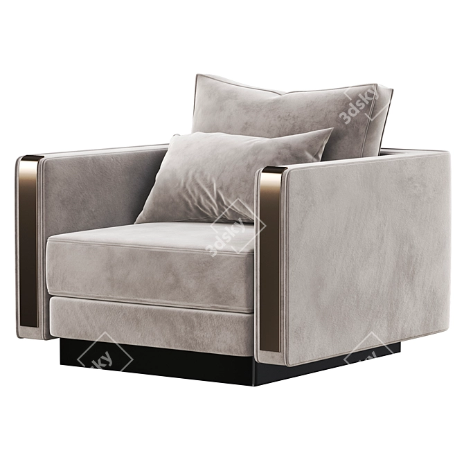 Modern Gray Carmen Armchair 3D model image 1