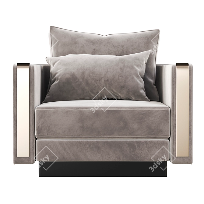 Modern Gray Carmen Armchair 3D model image 2