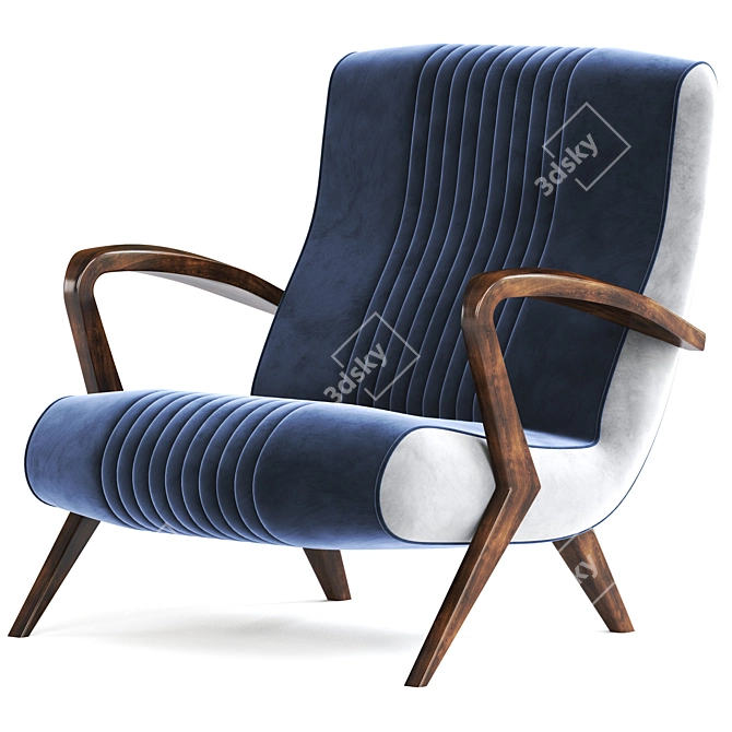1950s Inspired Armchair: Vintage Charm for Modern Living 3D model image 1
