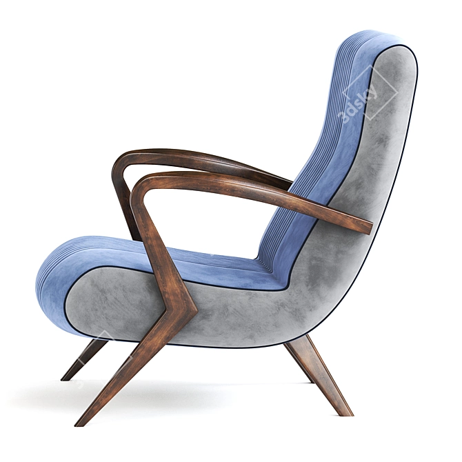 1950s Inspired Armchair: Vintage Charm for Modern Living 3D model image 2