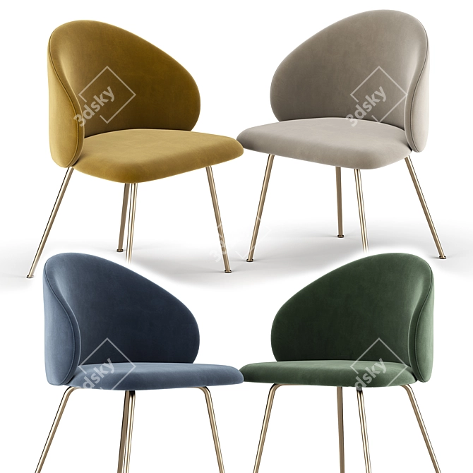 Elegant Luisa Chair 3D model image 2