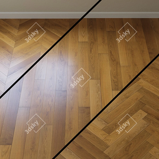 Karelia Oak Grain Brown Parquet 3D model image 1