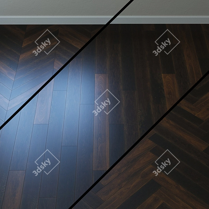 Smoked Roastery Brown Oak Parquet 3D model image 1