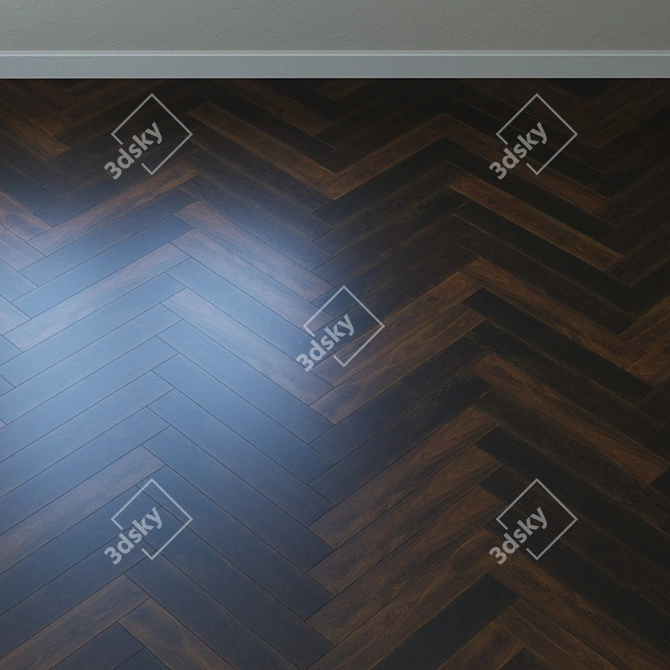 Smoked Roastery Brown Oak Parquet 3D model image 3