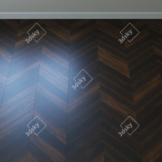 Smoked Roastery Brown Oak Parquet 3D model image 4