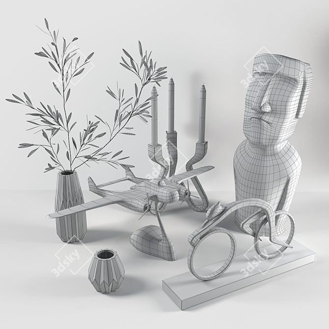 Modern Ethnic Decor Set 3D model image 1