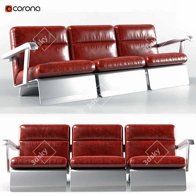 Classic Leather Armchair: Comfort & Luxury 3D model image 1