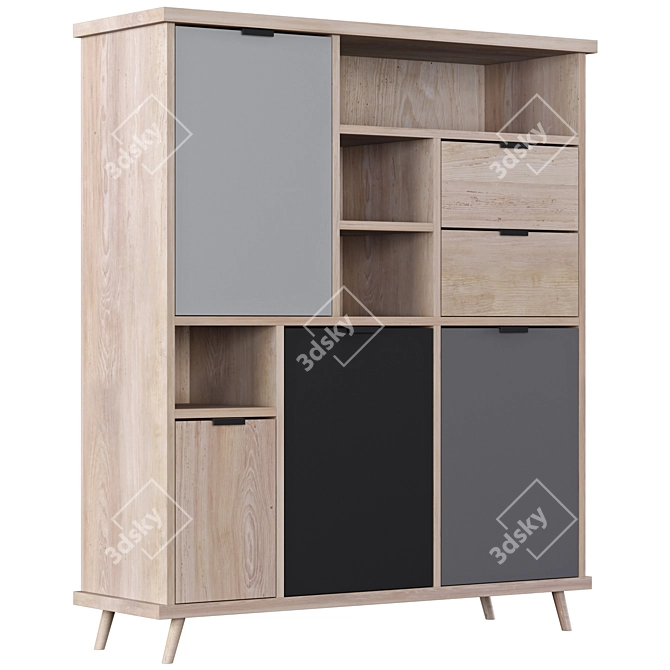 Contemporary Conni Highboard - 120cm Size 3D model image 2