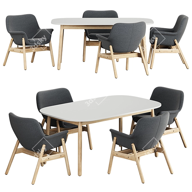 Modern VEDBO Tables & Chairs 3D model image 1