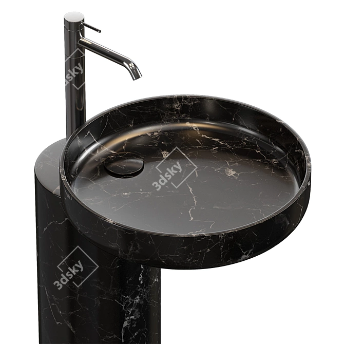 Marble Freestanding Washbasin 3D model image 3