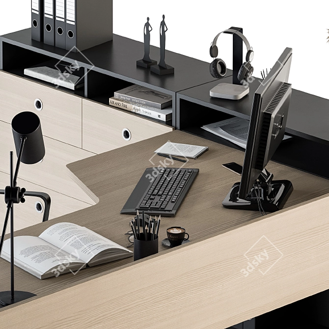 Executive Office Furniture Set 3D model image 4