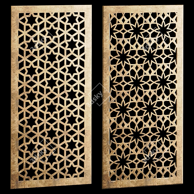 Decorative Panel Set: 15 Unique Designs 3D model image 2