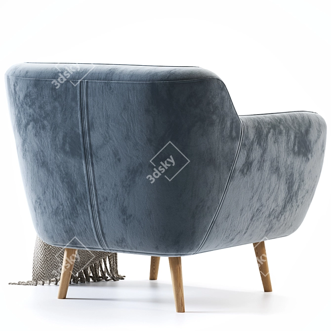 Barhat Rain Armchair: Stylish and Comfortable 3D model image 2