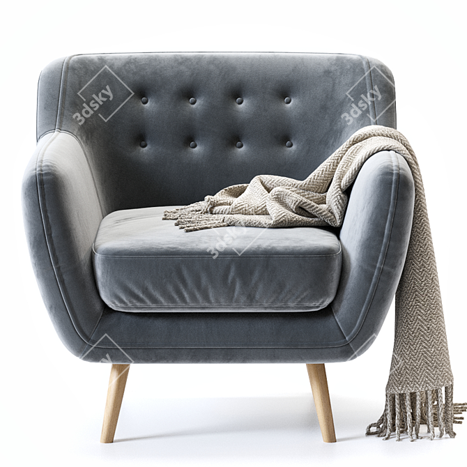 Barhat Rain Armchair: Stylish and Comfortable 3D model image 3