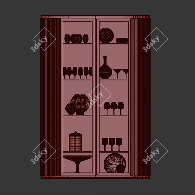 Dishware Cupboard N-1: Organize Your Kitchen 3D model image 4