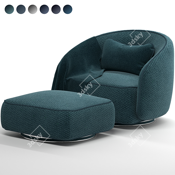 Modern Swivel Brice Armchair 3D model image 1