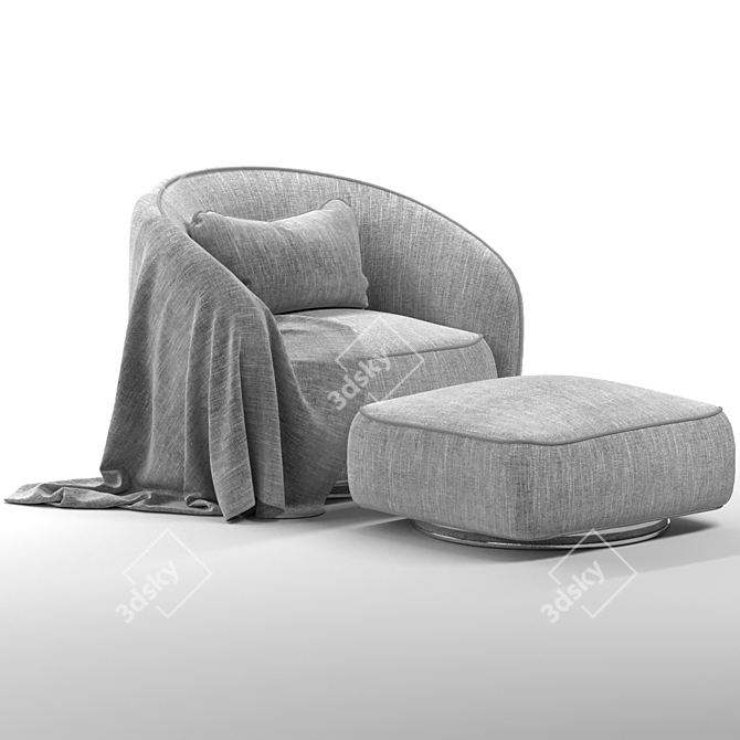 Modern Swivel Brice Armchair 3D model image 7