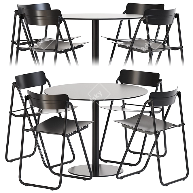 Elegant Café Table 3D model image 1